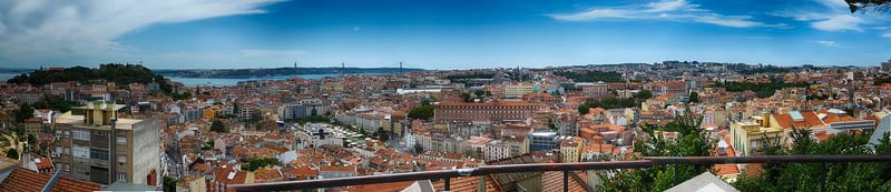 Lisbon miradouro viewpoint over the Tagus